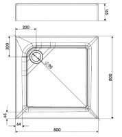 KOLO FIRST sprchová vanička čtvercová 80x80x4 cm, s panelem a nožičkami, akrylátová XBK1680000